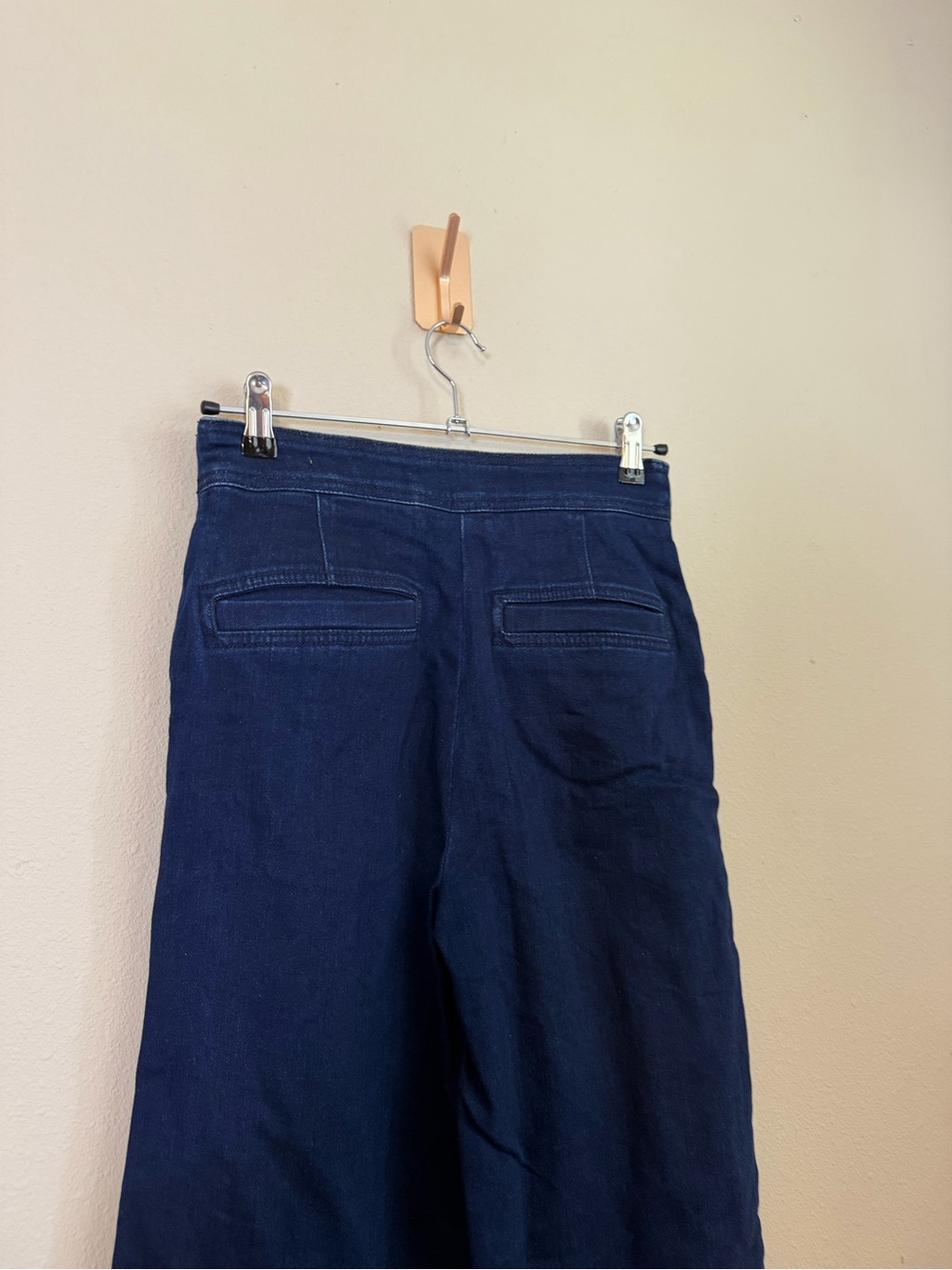 Anthropologie‎ Maeve Sailor Wide Leg Jeans Dark Wash Flare Size 27 Tall - Picture 7 of 8